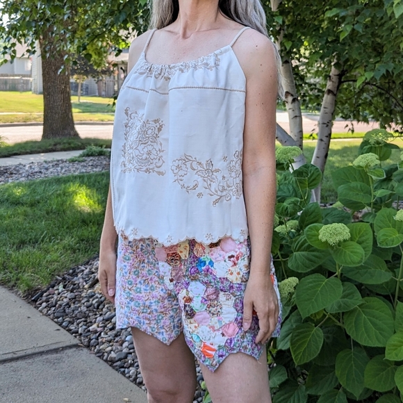 VINTAGE TABLECLOTH swing top 1970's upcycled M - Picture 4 of 12